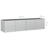 thumbnail of vidaXL Garten-Hochbeet 320x80x77 cm Verzinkter Stahl Silber