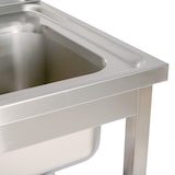 thumbnail of Romux® Fregadero de Acero Inoxidable de 1 Seno con Escurridor Izquierda 1400x700x850 mm Desmontable | Pica Industrial con patas | Pila Lavadero