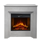 thumbnail of Camino elettrico caminetto da terra BELLINI in legno effetto Cemento Made in Italy L96 x P35 x H96