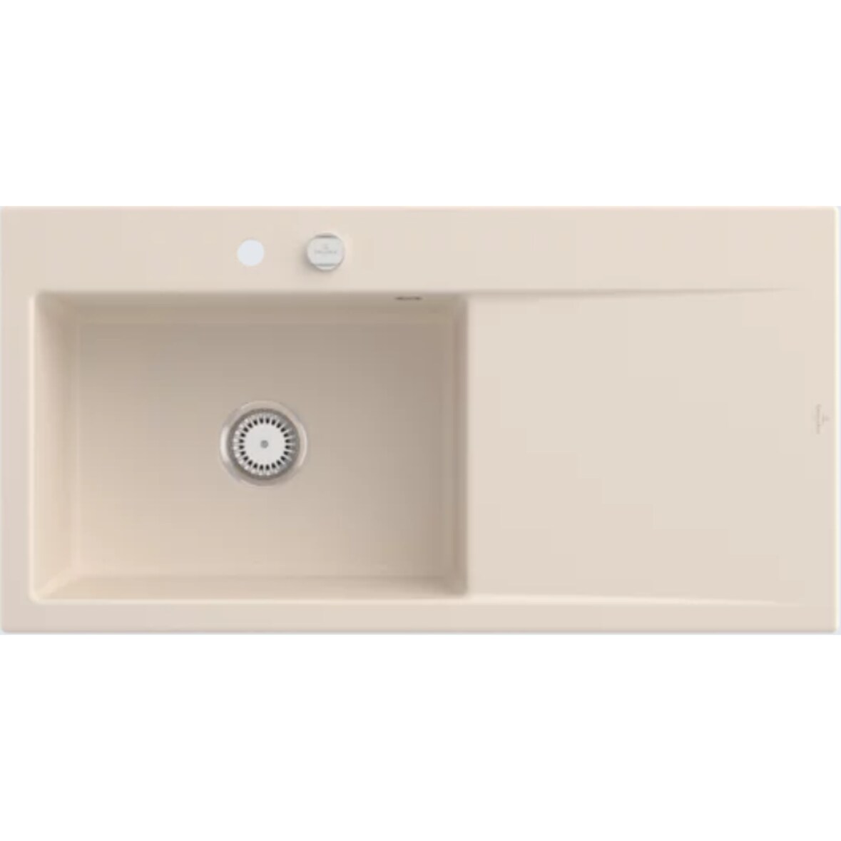 Villeroy&Boch Rechteckiges Spülbecken, Küchenspüle Subway Style 60 Ivory CeramicPlus 1000x510mm, Unterschrankbreite 60 cm