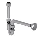 thumbnail of ECO SAVE Siphon, nachhaltiger Waschbecken Abfluss, Geruchsverschluss aus recyceltem Kunststoff, Röhrensiphon