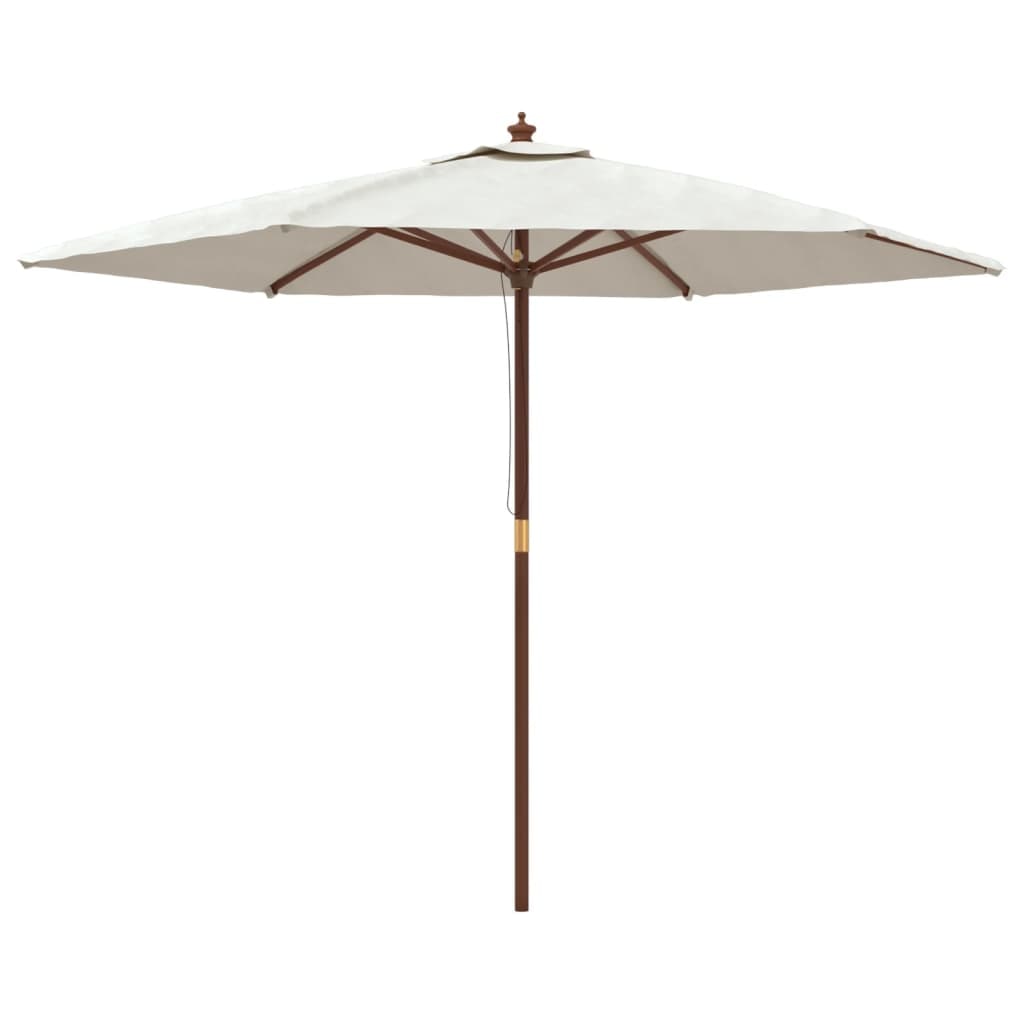 vidaXL Sonnenschirm mit Holzmast Sandfarben 299x240 cm