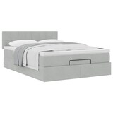 thumbnail of vidaXL Ottoman-Bett mit Matratze Hellgrau 140x200 cm Samt