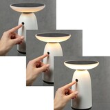 thumbnail of LED Solar Tischleuchte weiß 3 Lichtstufen Tischlampe Dekoleuchte Garten Terrasse
