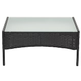 thumbnail of Poly-Rattan Gartentisch Halden, Beistelltisch Tisch mit Glasplatte ~ anthrazit