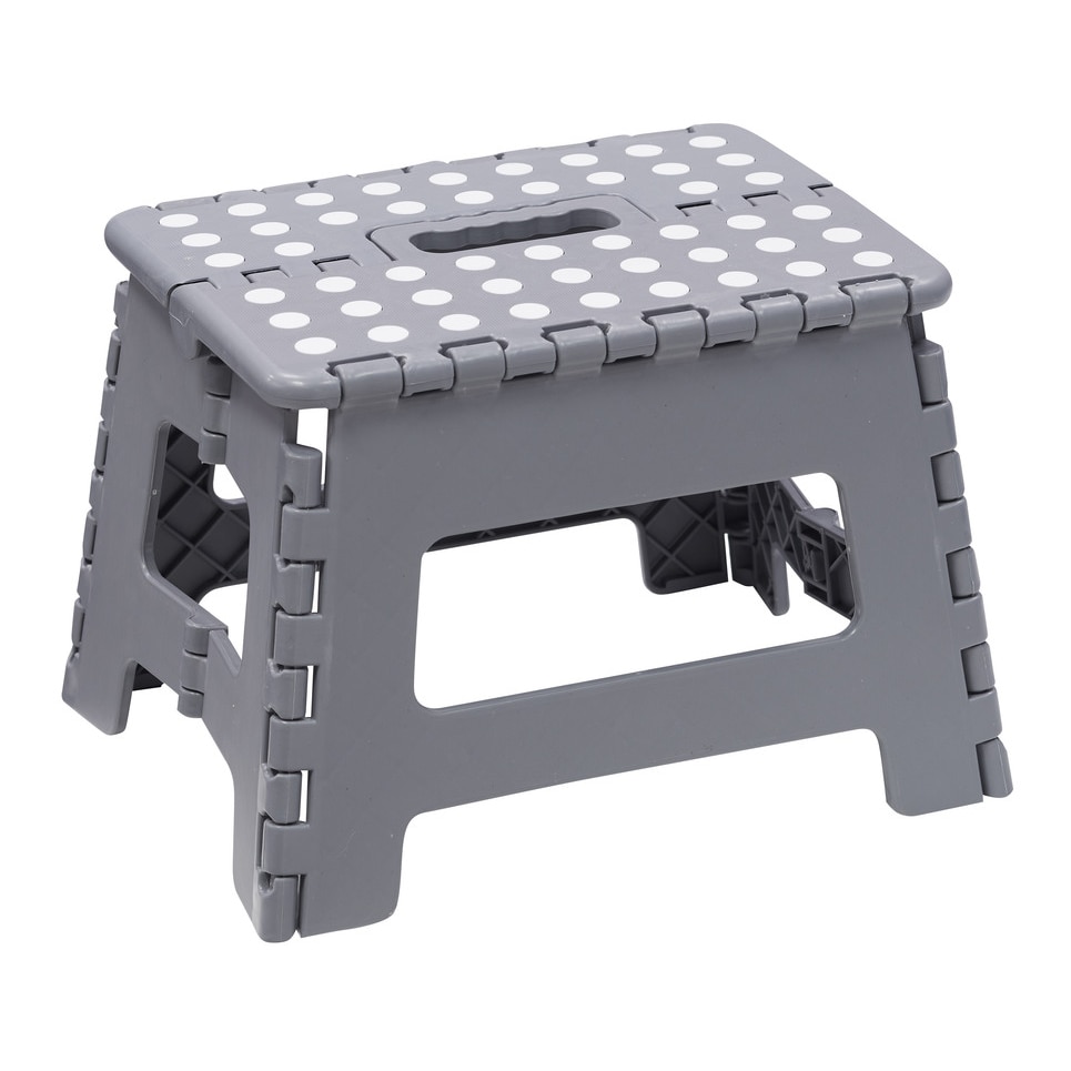 ARREGUI TB-022-G Sgabello Pieghevole Multiuso | Sgabello | Scala Pieghevole | Scalino | Sgabello per cucina, bagno | 22 cm di altezza | Grigio