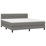 thumbnail of vidaXL Boxspringbett mit Matratze & LED Dunkelgrau 160x200 cm Stoff