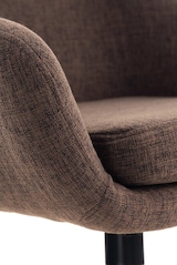 thumbnail of Décoshop26 - Lounge-Barhocker x1 skandinavisches Design brauner Stoffsitz Holzbeine Metallfußstütze 10_0004921