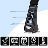 thumbnail of MONZANA® LED Schreibtischlampe mit Display Kalender Uhr Wecker Dimmbar Nachttischlampe Tischlampe Tischleuchte Schwarz
