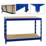 thumbnail of PROREGAL Mega Deal | 2x Werkbank Tiger | 300 kg pro Fachboden | HxBxT 90x140x60 cm | Blau | Arbeitstisch Werkstatttisch