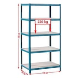 thumbnail of Etagère modulable 5 plateaux bois / métal 40x120xH178 cm 220 kg/plateau