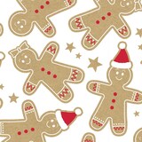 thumbnail of Clairefontaine Geschenkpapierrolle Kraft 70g, 50x0,70m, Lebkuchenmann - Weiß 223907C