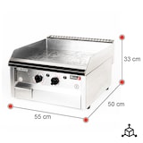 thumbnail of Romux® Plancha Industrial de Acero Inoxidable Eléctrica 50 cm Sobremesa Top Grosor de la Placa 8 mm para una Cocción Profesional con Termopar CE