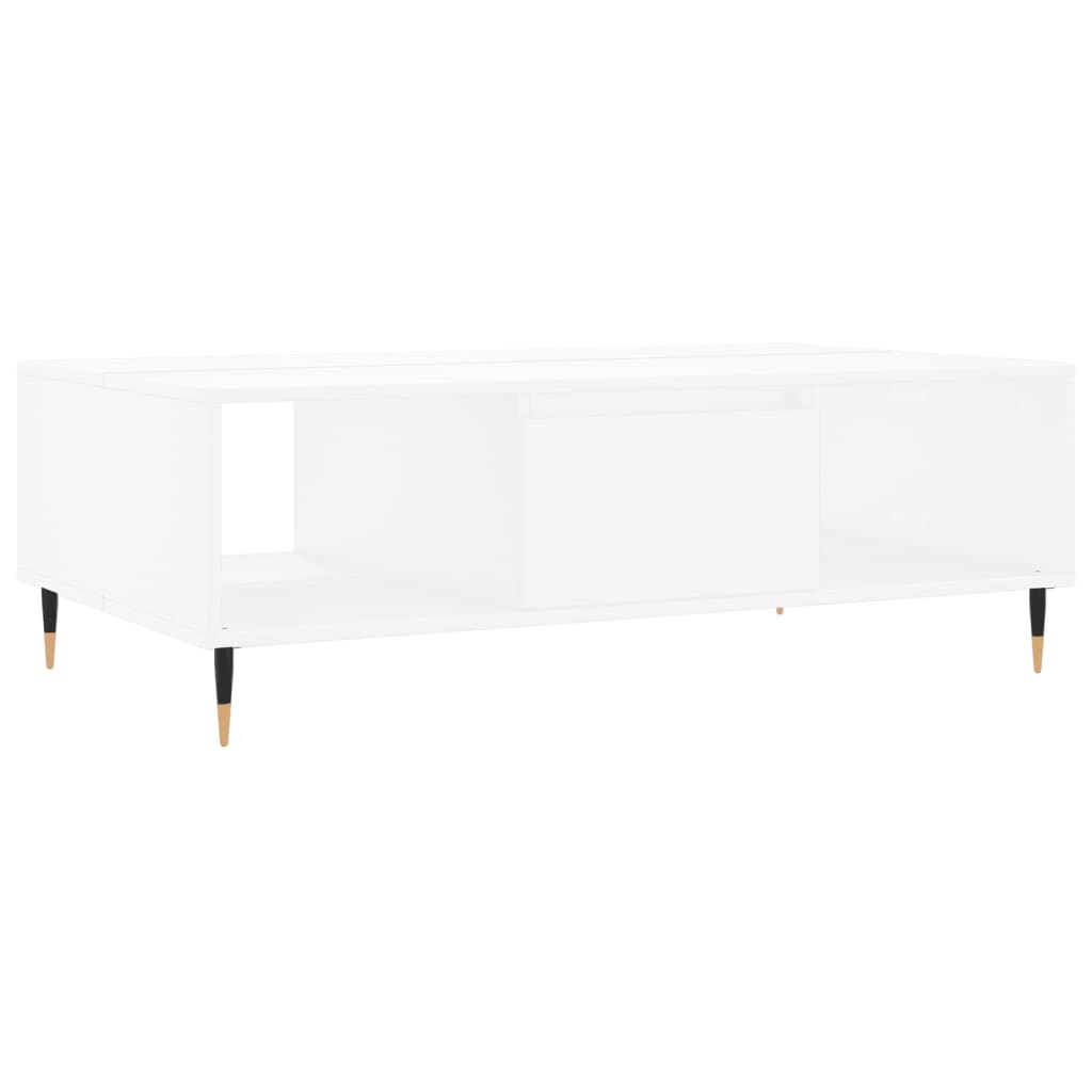 Table basse blanc 104x60x35 cm bois d'ingénierie Modèle Ombre Luxe Prime