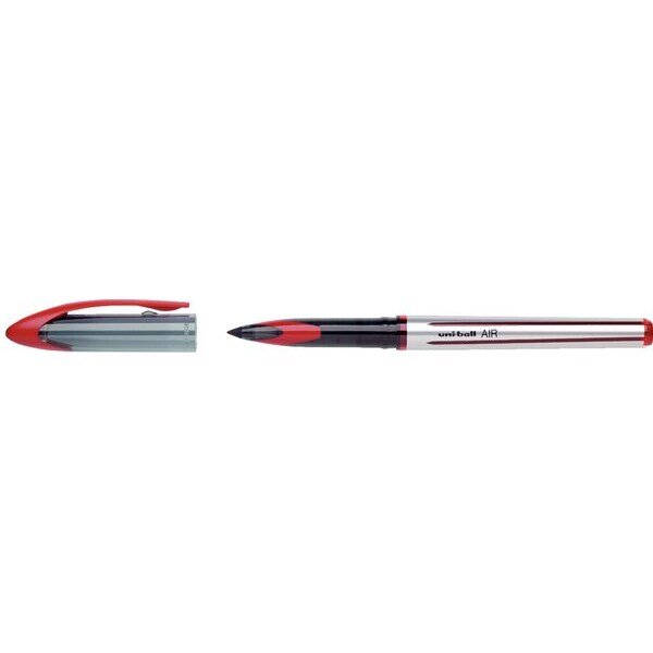 UNI-BALL Roller encre liquide Air 188 Rouge. Bille 0,7 mm. Pointe cône plastique.