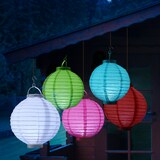 thumbnail of LED Lampion kaltweiße LED D: 30cm Kugel Laterne Partylampion türkis