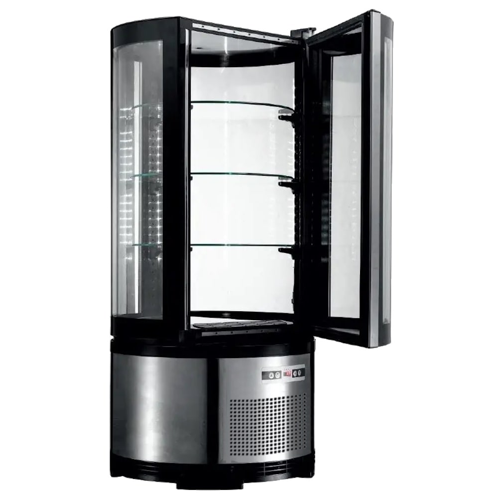 Vitrina vertical refrigerada de bancada circular - 480x480x1030 mm - 220 W 230/1V - 13CVFF1X Eurast
