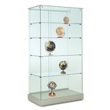 thumbnail of Vitrine armoire H 180 x L 80 cm socle blanc toit verre