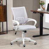 thumbnail of HOMCOM silla de oficina de malla silla de escritorio giratoria con altura ajustable función de basculante y reposabrazos carga 120 kg gris