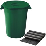 thumbnail of WellHome - Vuilnisbak van 100 liter met 30 plastic vuilniszakken in de groene industriële industrie