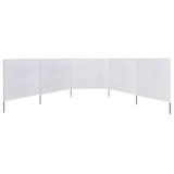thumbnail of Helloshop26 - Brises-vue paravent 5 panneaux tissu 600 x 160 cm blanc sable 02_0008825
