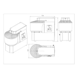 thumbnail of vaiotec deegkneder vaste kom - 30 liter / 400 volt / 2 snelheden, 380 x 736 mm