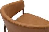 thumbnail of CAPRI Sessel – Braunes Kunstleder – Braune Beine – B 55 x T 57 x H 76 cm – Sitzhöhe 46 cm