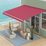 thumbnail of Toldo Manual Plegable de Aluminio con Manivela Terraza Balcón 395x245 cm Rojo