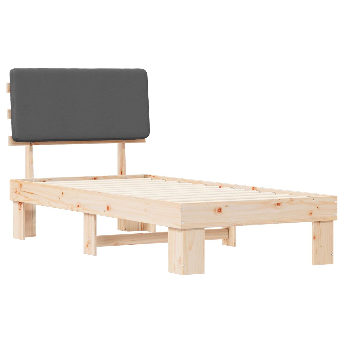 vidaXL Bettgestell mit gepolstertem Kopfteil Dunkelgrau 80 x 200 cm