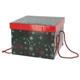 thumbnail of CREAPAK Noël vert boite - carton carrée pliable, impression festive  27x27x20 cm - carton de 20