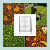 thumbnail of Relaxdays Komposter Metall, HBT: 68 x 46 x 46 cm, Bodengitter und Füße, für Gartenabfall, Kompostgitter, Stahl, schwarz