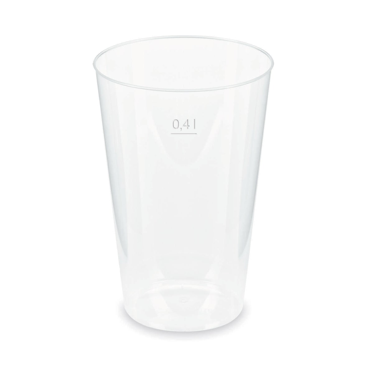 250x Mehrwegbecher Pfandbecher transparent PP Eichstrich 0,4 l O 8,6 cm