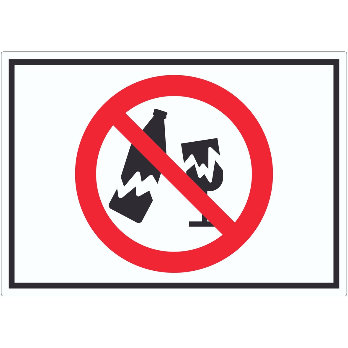 Aufkleber Glas verboten Symbol A1 (594x841mm)