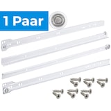 thumbnail of 1 Paar Schubladenschienen 350mm Teilauszug Rollenführung Weiß Professional Schubladenauszug Schienen
