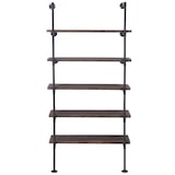 thumbnail of Décoshop26 - Étagère bibliothèque design industriel 165x80x28cm en bois marron et métal 04_0005394