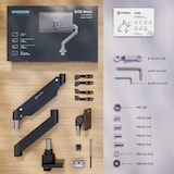 thumbnail of ONKRON Soporte Monitor Escritorio para TV de 17 a 57 pulgadas, hasta 27 kg, VESA 75x75 a 200x200, Resorte de Gas, G130-B Negro