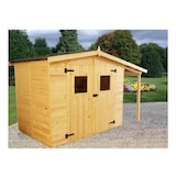 thumbnail of HABRITA abri en panneaux 3.70 m² avec plancher et bûcher. ed2416.01b