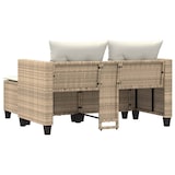 thumbnail of vidaXL Gartensofa 2-Sitzer mit Hockern Beige Poly Rattan