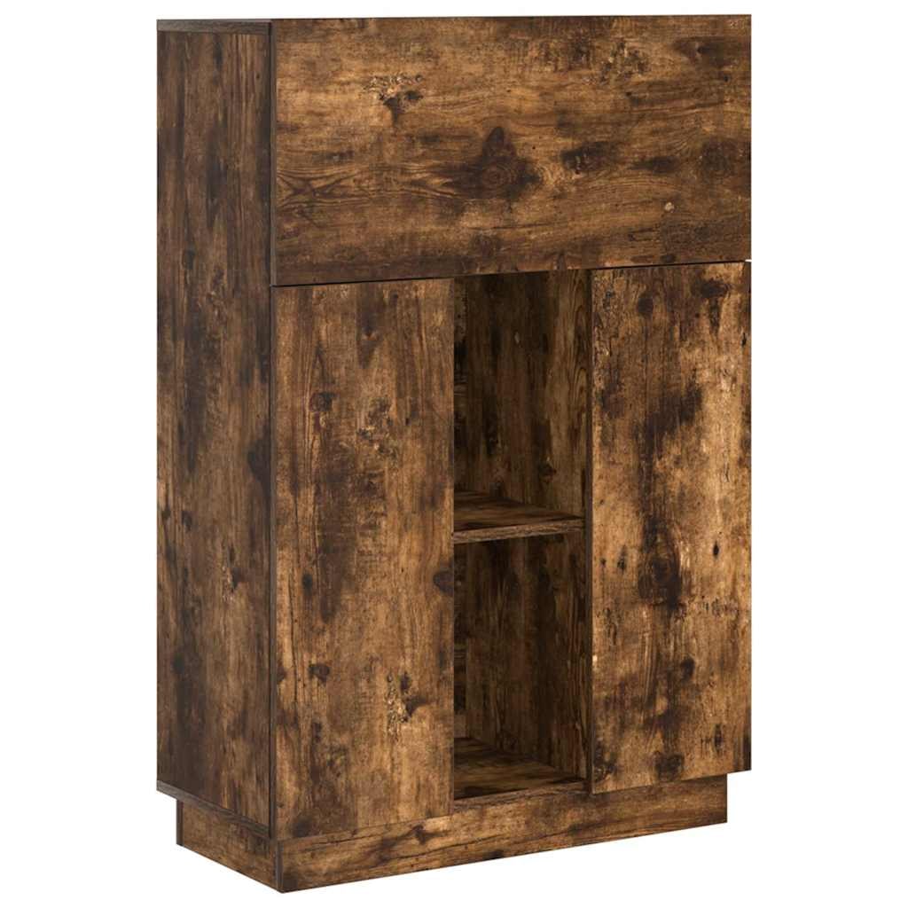vidaXL Schreibtisch mit Regal Geräucherte Eiche 71.5 x 31.5 x 106.5 cm