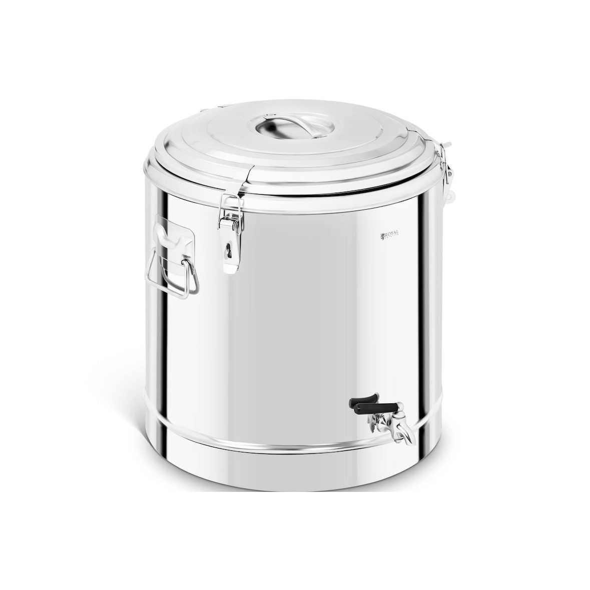 Royal Catering - Royal Catering Conteneur Isotherme Boîte Norvégienne RCTP-50ET (50L, Fermoirs Grenouille, Robinet De Vidange, Acier Inoxydable,