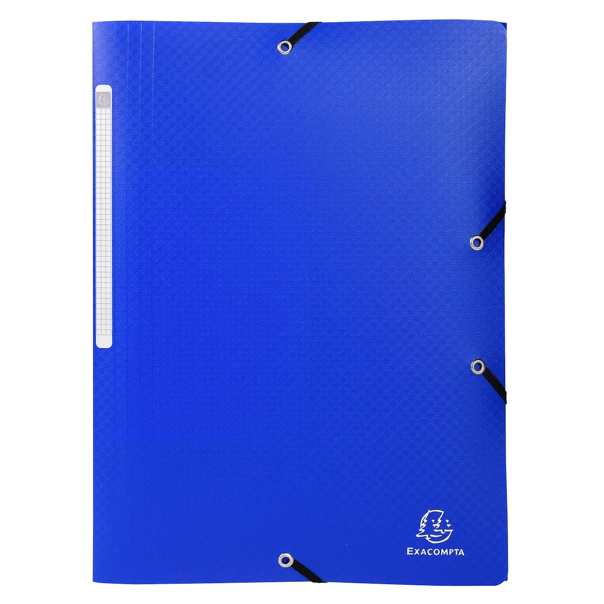 Exacompta 55812E 50x Sammelmappe mit 3 Klappen und Gummizug aus PP 500µ mit Etikett blickdicht, 24x32cm für DIN A4 - blau