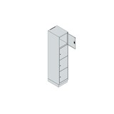 thumbnail of C+P Schließfachschränke Classic PLUS, Sockel, 4 Abteile, HxBxT 195x40x50cm, Zylinderschloss, Hellgrau/Reinorange von PROREGAL