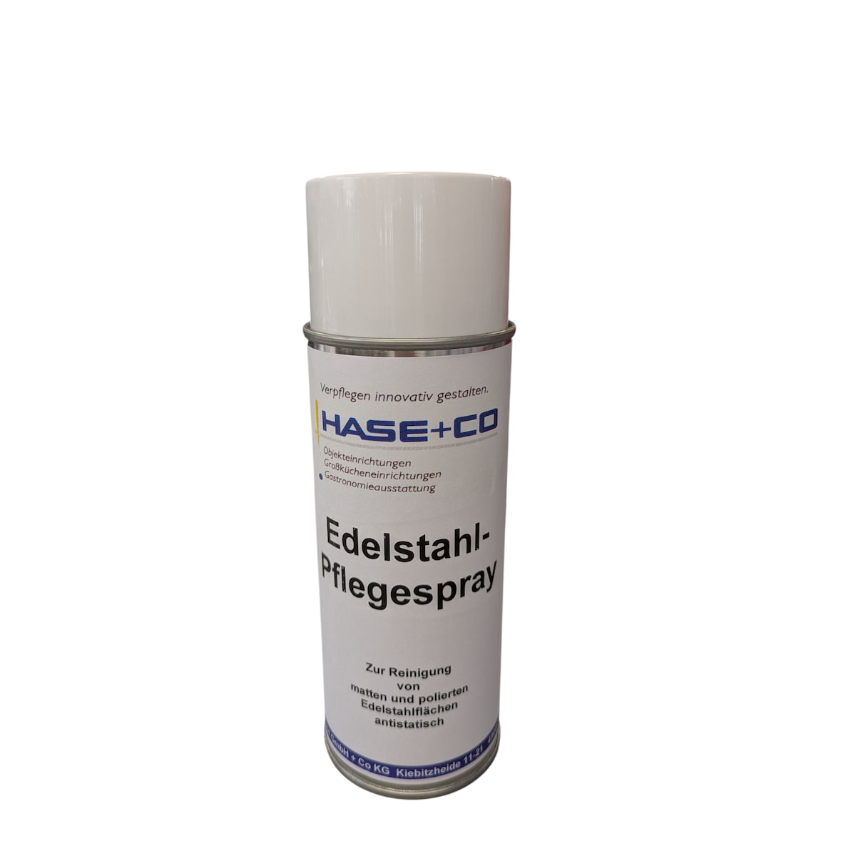 HASE+CO Edelstahl-Pflegespray, zur Reinigung von matten und polierten Edelstahlfächen, antistatisch, 400 ml