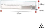thumbnail of Romux® Kühlvitrinen für Tapas 180x39x44 cm aus Edelstahl und Glashaube mit 8 Becken GN 1/3 | Gekühlte Vitrine mit digitalem Dixell-Thermostat