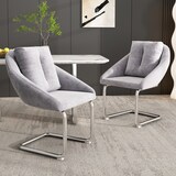 thumbnail of Drehstuhl Esszimmerstuhl 4er Set Samt Grau 82x59x65 cm mit Kissen, ergonomischer Sitzkomfort, Metallgestell, modern für Wohn und Arbeitsbereich