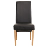 thumbnail of Conjunto de 6 cadeiras de sala de jantar Cadeira de cozinha Cadeira M37 ~ imitação de pele mate, preto, pés de cor clara