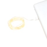 thumbnail of Konstsmide Micro LED Lichterkette mit USB Anschluss, 50 bernsteinfarbene Dioden, Innen (USB), silberfarbener Draht