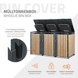thumbnail of ML-Design Mülltonnenbox 3er 3 Tonnen 240L 200x80x116,3cm Anthrazit-Holzoptik, Stahl wetterfest/abschließbar Mülltonnenverkleidung Klappdeckel/3 Türen,