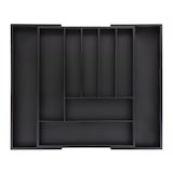 thumbnail of Relaxdays Besteckkasten ausziehbar, Bambus, HBT: 5 x 33,5-49,5 x 44,5 cm, 7-9 Fächer, Besteckeinsatz Schublade, schwarz