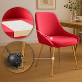 thumbnail of Chaise de salle à manger Elmira velours Rouge/métal or